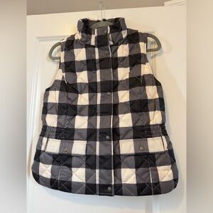 Talbots Black and White Checkered Vest
